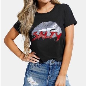 GUESS Cotton Salty-Lips-Graphic T-Shirt